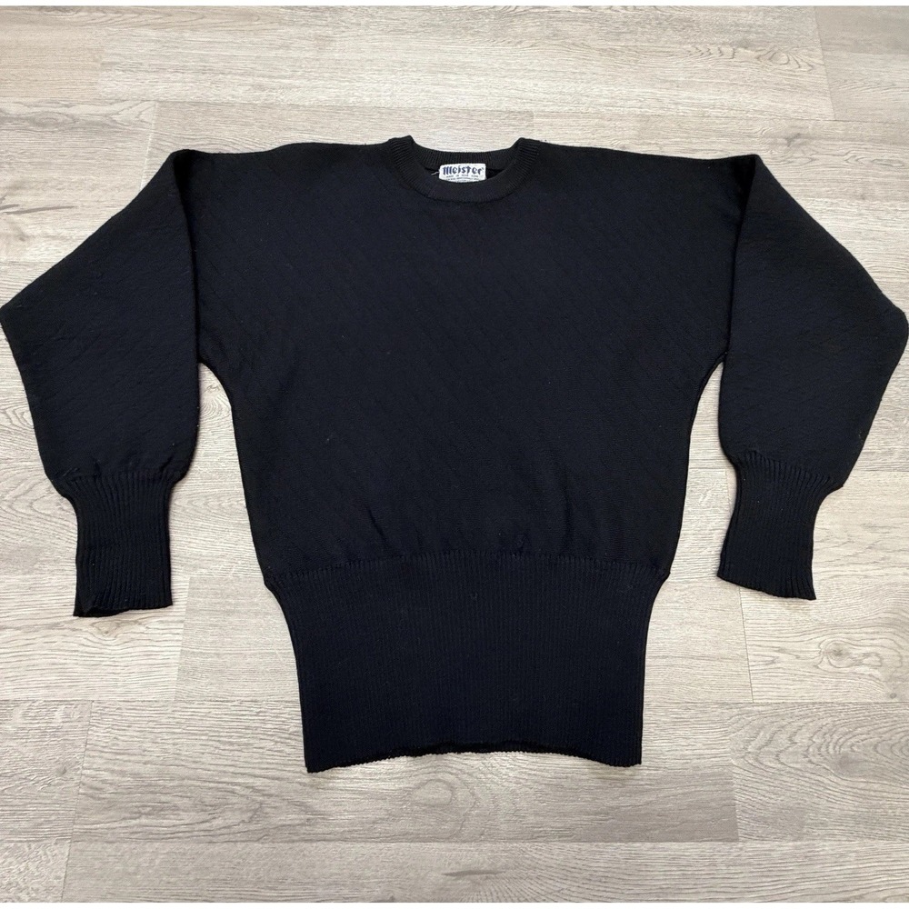 Vintage Meister‎ Sweater Womens Medium 100% Wool Crewneck Knit Pullover